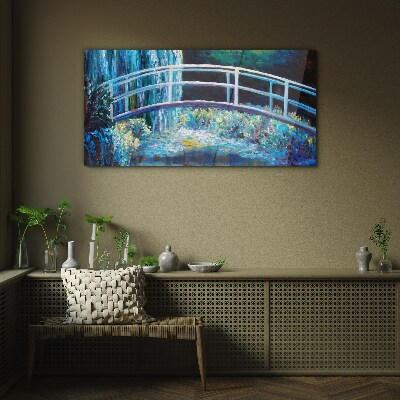 Bridge on the water Glass Wall Art