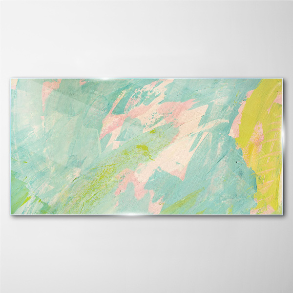 Abstract composition in pastel colors Glass Wall Art