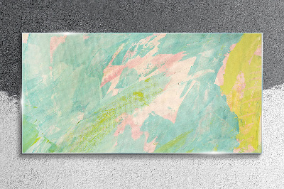 Abstract composition in pastel colors Glass Wall Art