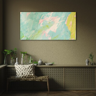 Abstract composition in pastel colors Glass Wall Art