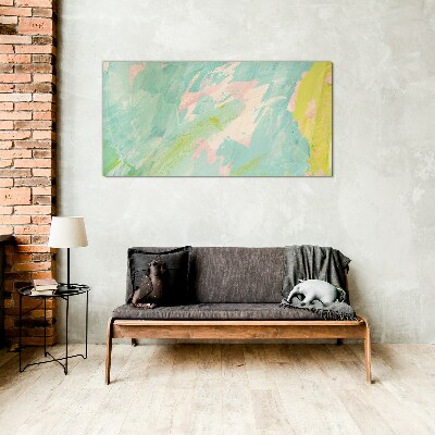 Abstract composition in pastel colors Glass Wall Art