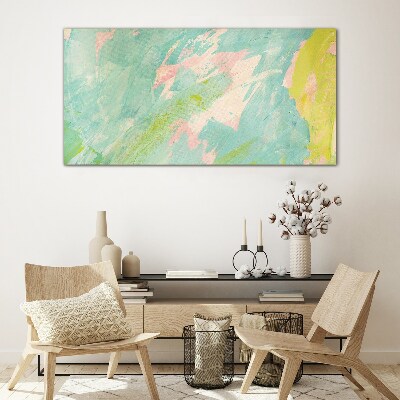 Abstract composition in pastel colors Glass Wall Art