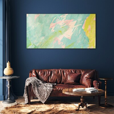 Abstract composition in pastel colors Glass Wall Art