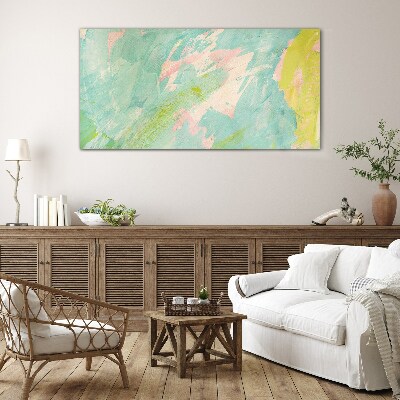 Abstract composition in pastel colors Glass Wall Art
