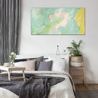 Abstract composition in pastel colors Glass Wall Art