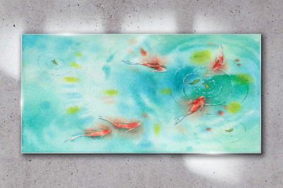 Animals lake water fish Glass Wall Art