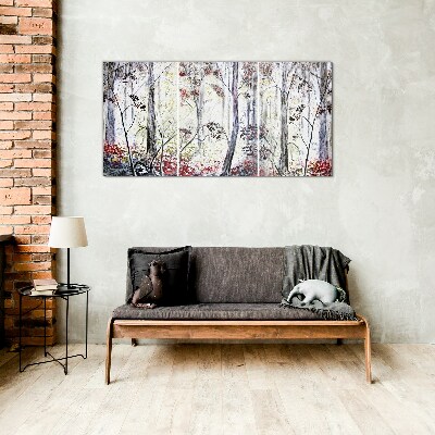 Forest fog Glass Wall Art