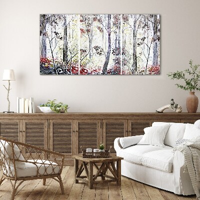 Forest fog Glass Wall Art
