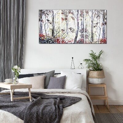 Forest fog Glass Wall Art