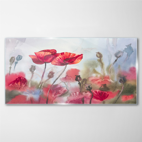 Floral dreams in pastel shades Glass Wall Art