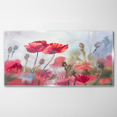 Floral dreams in pastel shades Glass Wall Art