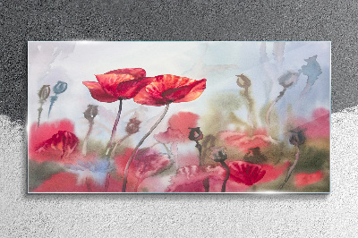 Floral dreams in pastel shades Glass Wall Art