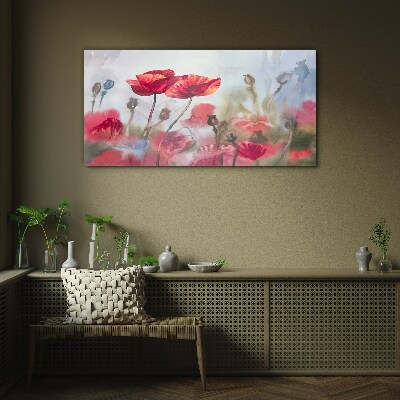 Floral dreams in pastel shades Glass Wall Art