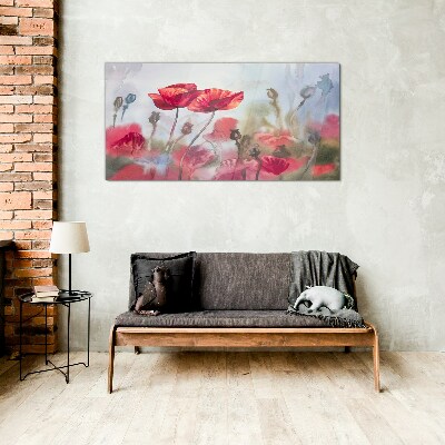 Floral dreams in pastel shades Glass Wall Art