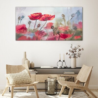 Floral dreams in pastel shades Glass Wall Art