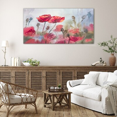 Floral dreams in pastel shades Glass Wall Art