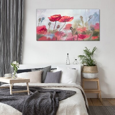 Floral dreams in pastel shades Glass Wall Art