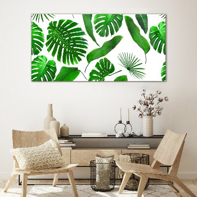 Tropical green in leaves Glass Wall Art