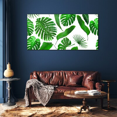 Tropical green in leaves Glass Wall Art