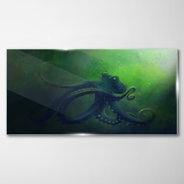 Water fish octopus Glass Wall Art