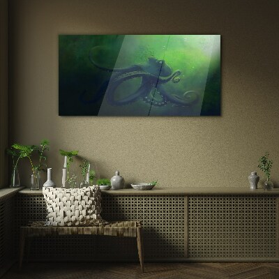 The Mysterious World of the Octopus Glass Wall Art