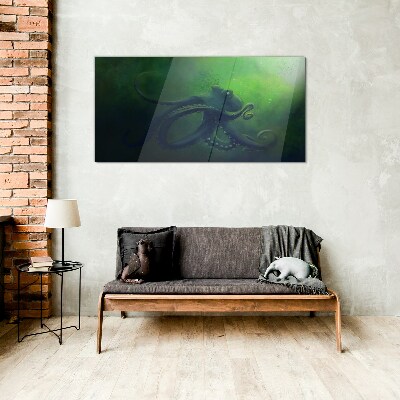 The Mysterious World of the Octopus Glass Wall Art