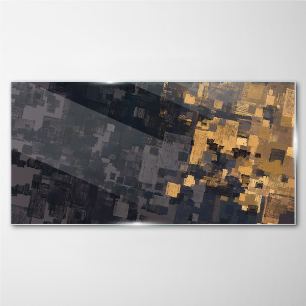 Abstract color blocks Glass Wall Art