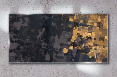 Abstract color blocks Glass Wall Art