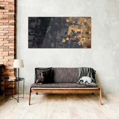 Abstract color blocks Glass Wall Art