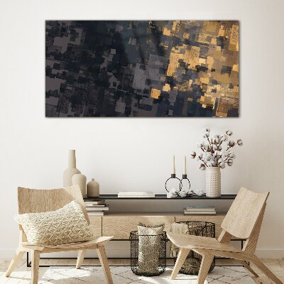 Abstract color blocks Glass Wall Art