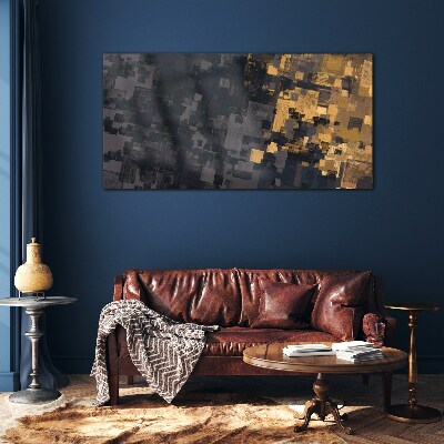 Abstract color blocks Glass Wall Art