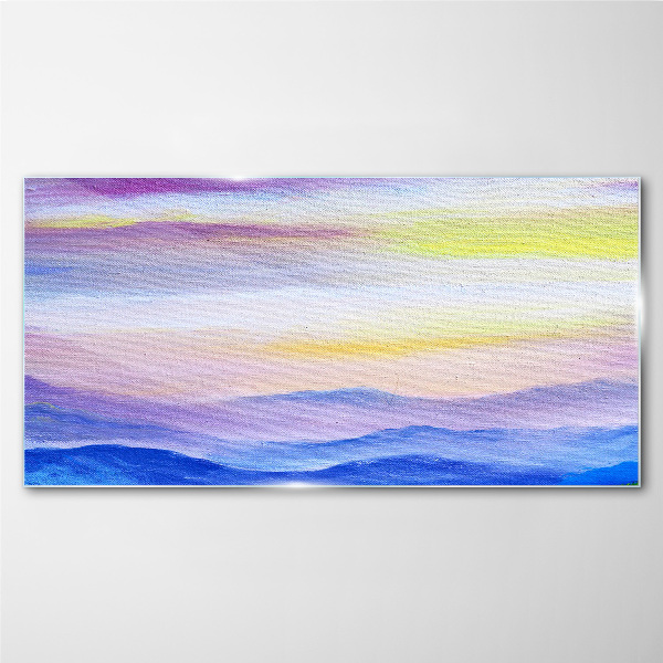 Morning landscape in pastel shades Glass Wall Art