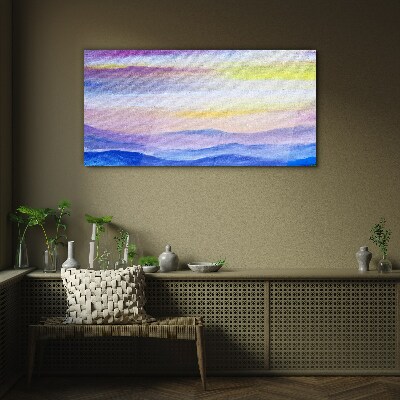 Morning landscape in pastel shades Glass Wall Art