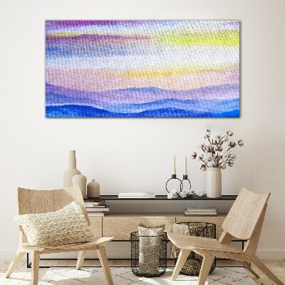 Morning landscape in pastel shades Glass Wall Art