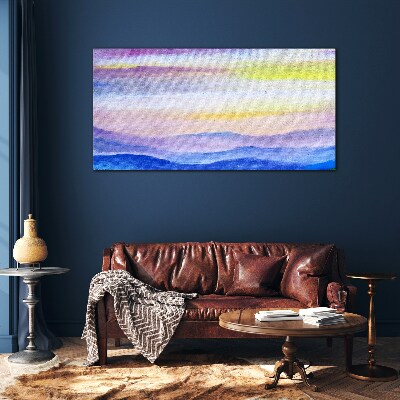 Morning landscape in pastel shades Glass Wall Art