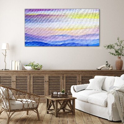 Morning landscape in pastel shades Glass Wall Art