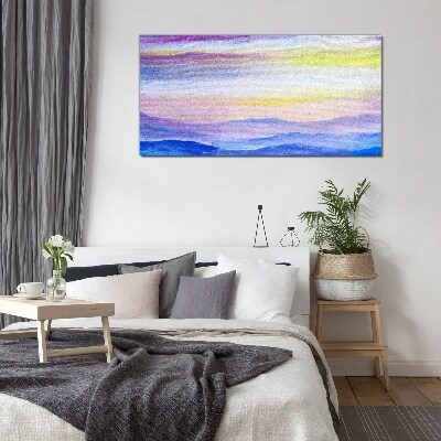 Morning landscape in pastel shades Glass Wall Art