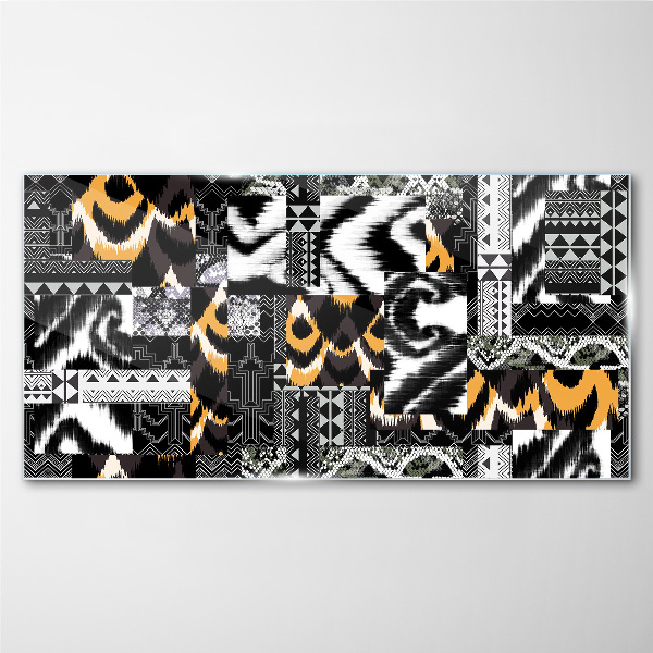 Abstract patterns in monochromatic shades Glass Wall Art