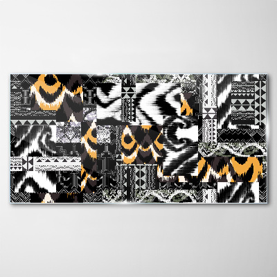 Abstract patterns in monochromatic shades Glass Wall Art