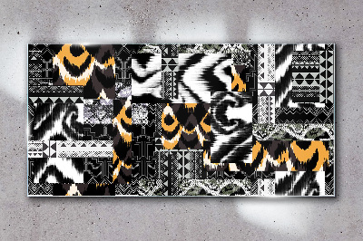 Abstract patterns in monochromatic shades Glass Wall Art