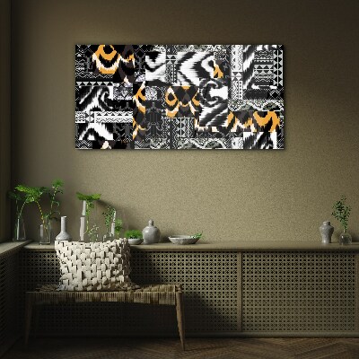 Abstract patterns in monochromatic shades Glass Wall Art