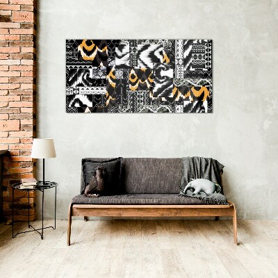 Abstract patterns in monochromatic shades Glass Wall Art