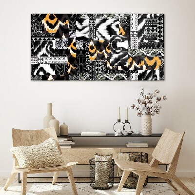 Abstract patterns in monochromatic shades Glass Wall Art