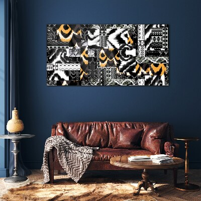 Abstract patterns in monochromatic shades Glass Wall Art