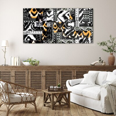 Abstract patterns in monochromatic shades Glass Wall Art
