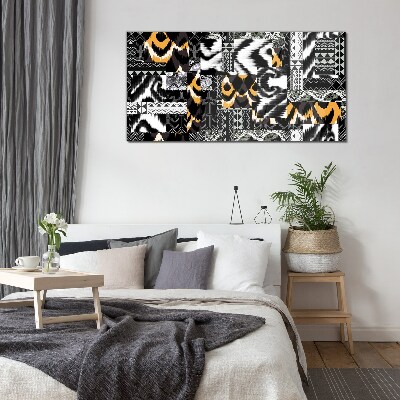 Abstract patterns in monochromatic shades Glass Wall Art