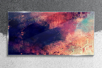 Abstract landscape of colors Glass Wall Art