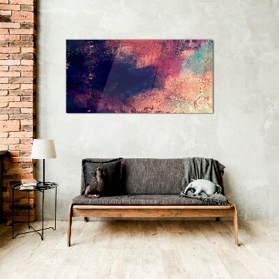 Abstract landscape of colors Glass Wall Art