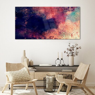 Abstract landscape of colors Glass Wall Art