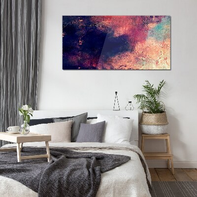 Abstract landscape of colors Glass Wall Art